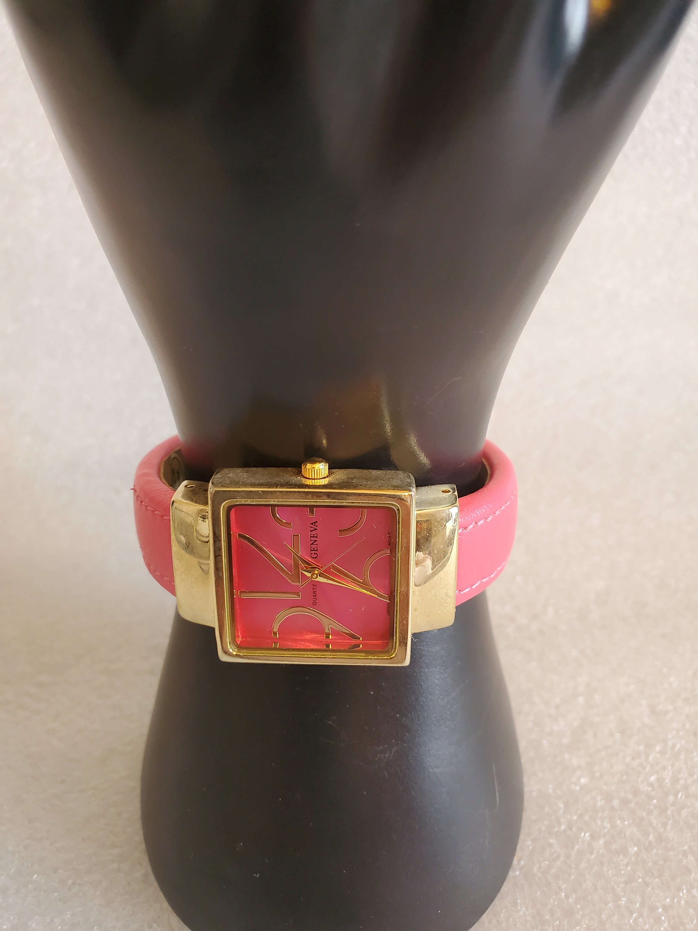 Geneva Pink Quilted Stitch Watch