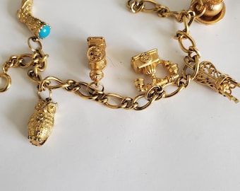 1973 Avon 6- Charm Discontinued Charm Bracelet Collectible Avon Bracelet With Unique Charms