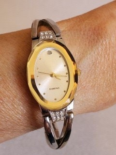 Vtg. Allude Diamond Ladies Silver Tone Bypass Metal Band Watch With New Battery Etsy UK