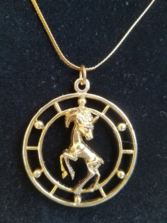 Age of Aquarius Necklace 1960's Zodiac 