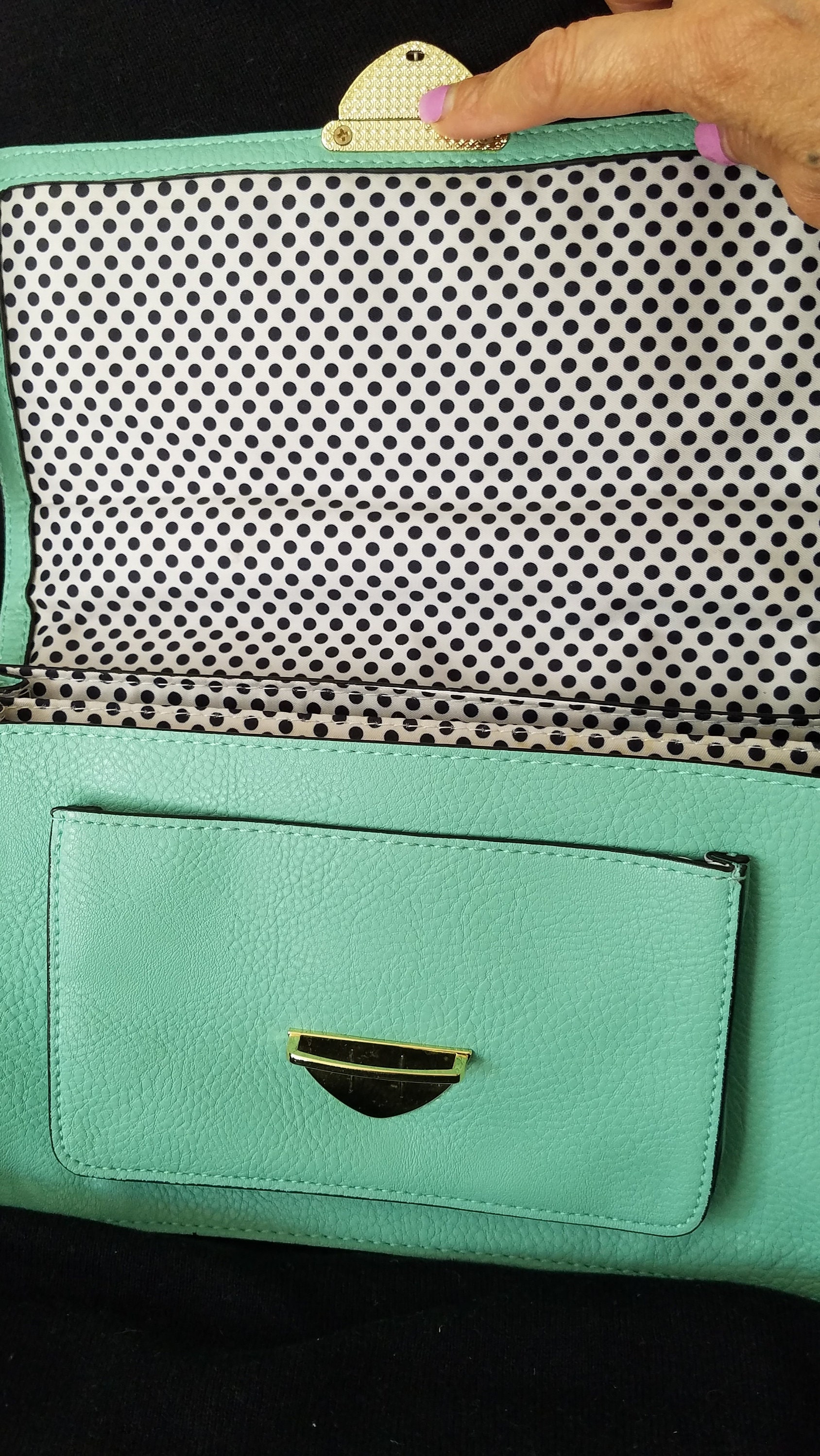 Sac à Main Bandoulière/sac Crossbody/pochette Gianni Bini - Bleu Foncé - Vinyle - Taille Medium - Neuf Avec étiquettes