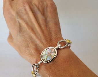 Avon From 1976 Small Abalone Bracelet W/ Original Packaging Never Worn & Ready For Wearing
