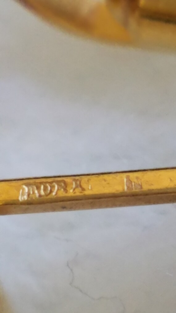 Vintage Gold-Plated Rectangle Shaped Monogram "WE… - image 7