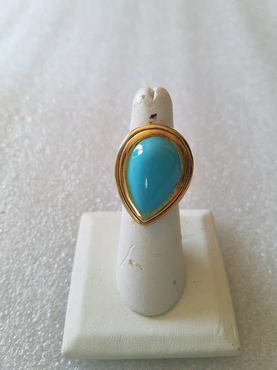 Vintage Vermeil Straight Shank With Teardrop Robbins Egg Enamel Ring From  Thailand & Signed 925 - Etsy