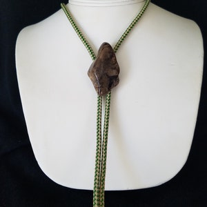 Vintage Brown Agate Bolo Tie: Western Cowboy Rodeo Accessory