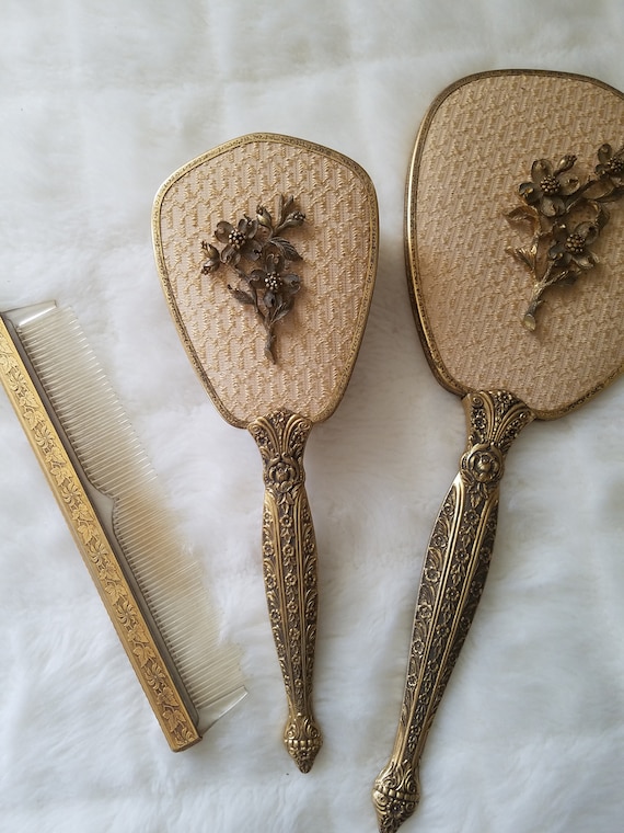 1940s Matson Tan Dogwood Vanity Set: Hollywood Regency  display picture 1