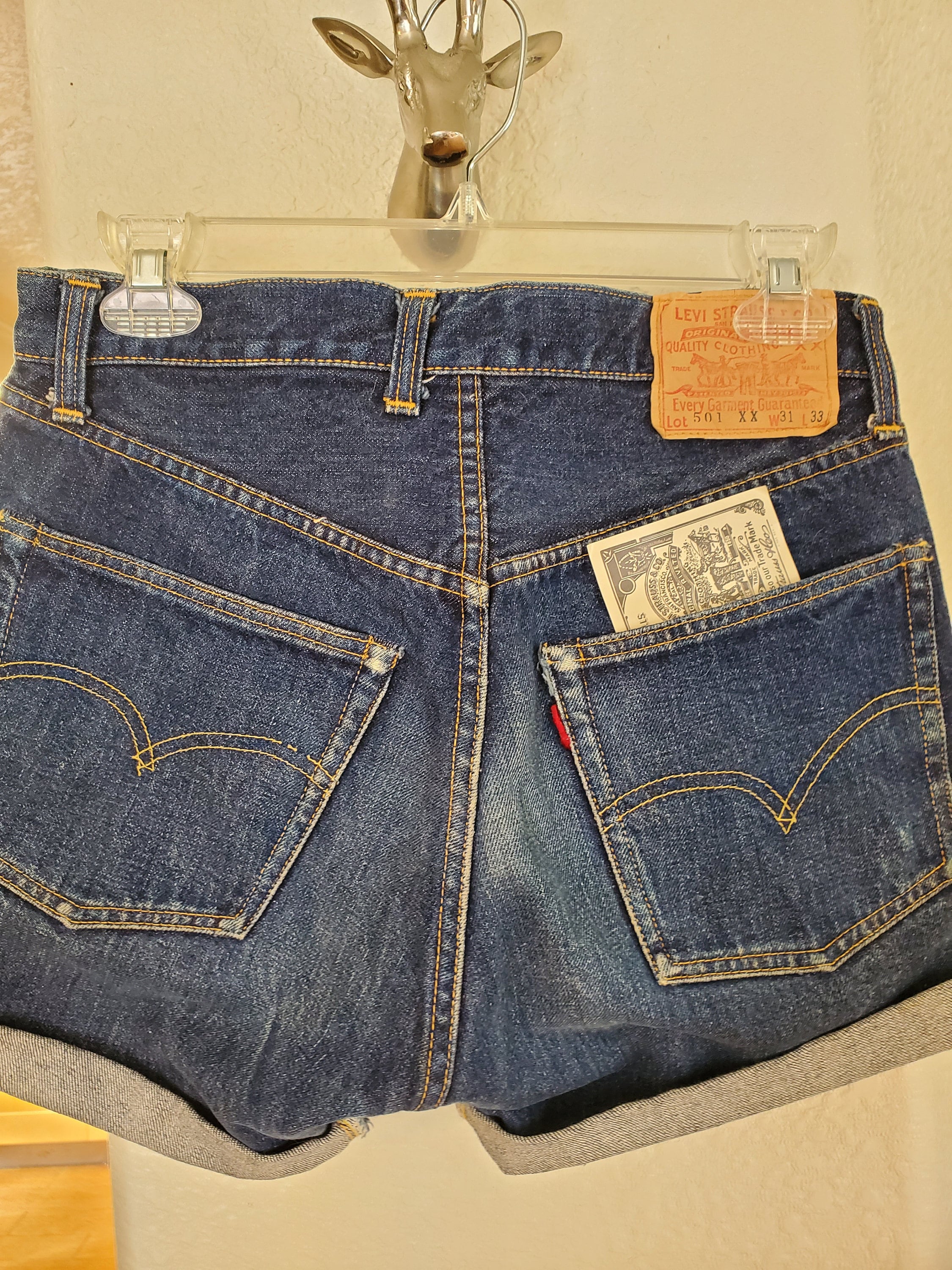 1960s 501 Red Tag Levi's Shorts With Big Letter E, Estate