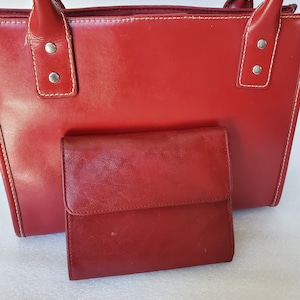 Conjunto vintage de 2 monederos Wilson Leather "Maxima" y billetera a juego Wilsons Leather Pelle Studio