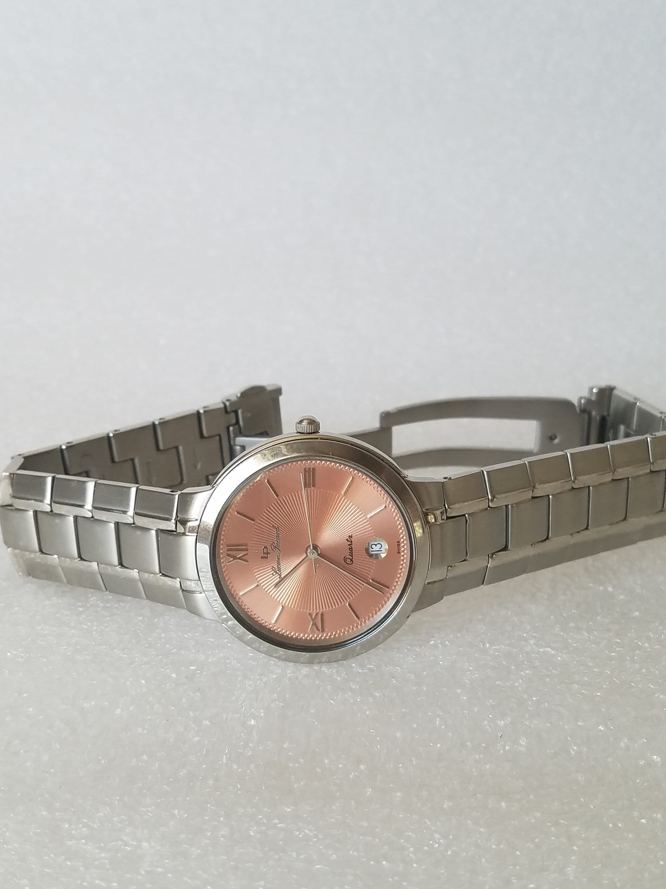 Lucien Piccard pink watch, large face Lucien Piccard Swiss Made Unisex Watch: Pink Enamel Face  main image 2