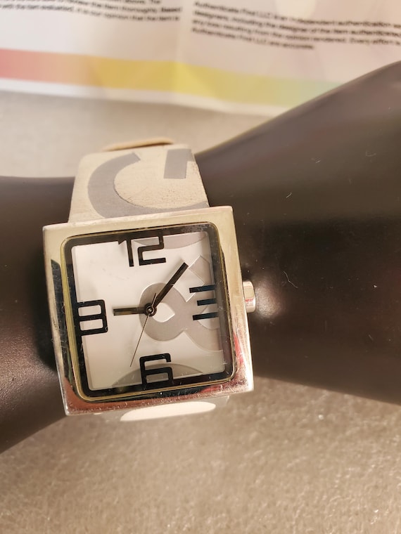 Vintage Dolce & Gabbana Unisex Watch: Square Face, White and