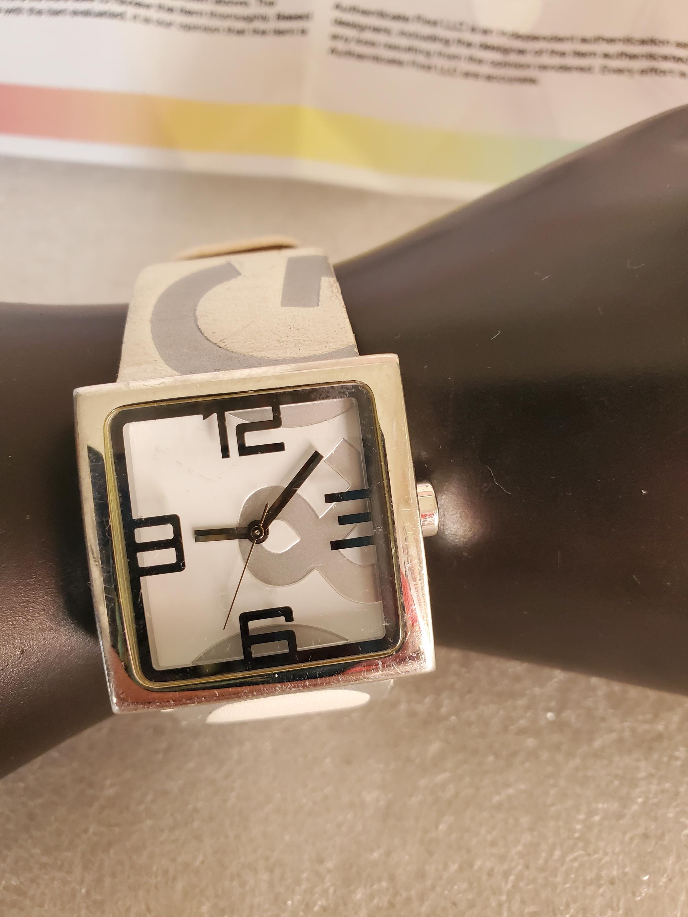 Vintage Dolce & Gabbana Unisex Watch: Square Face, White and 
