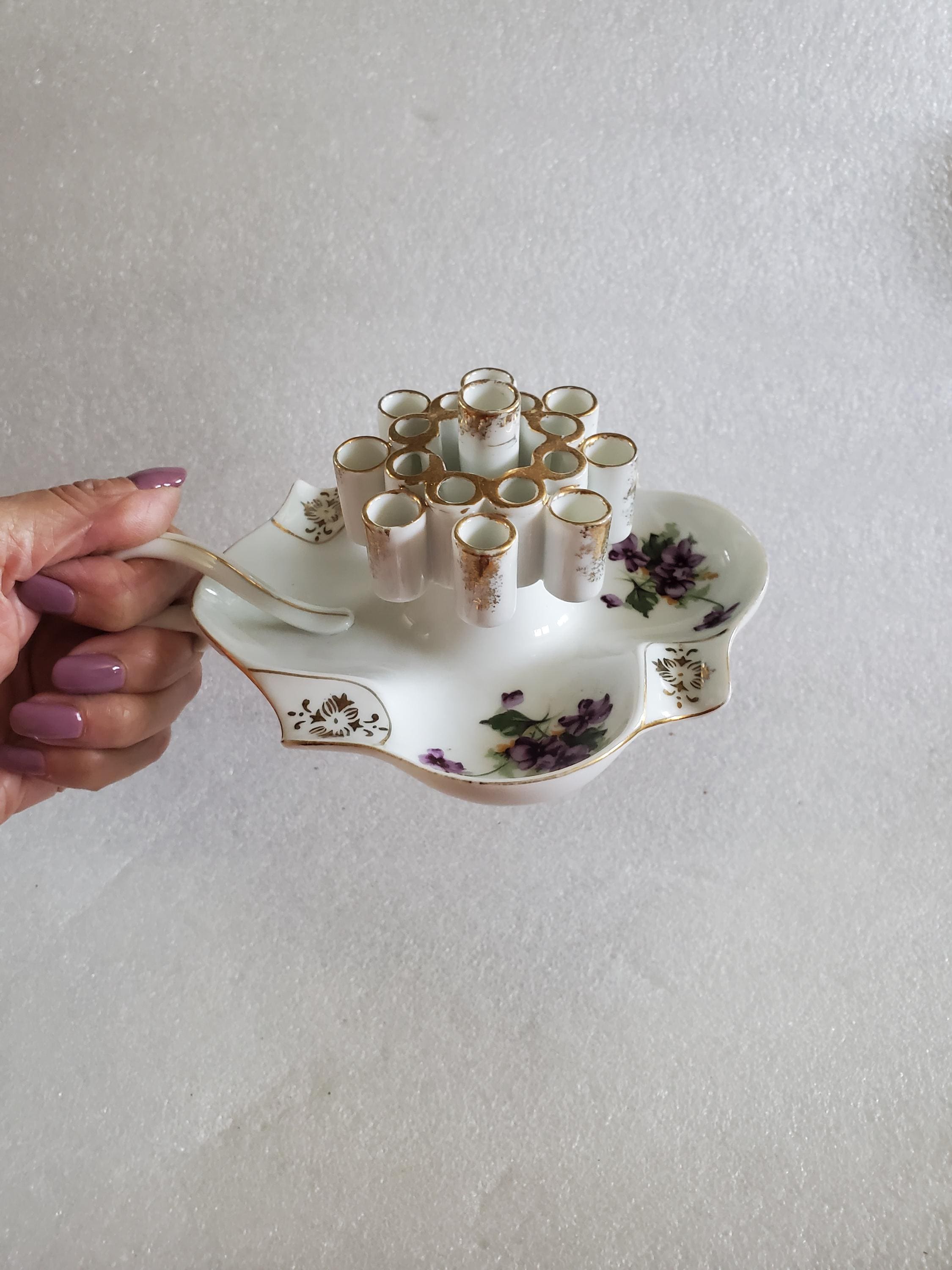 Vintage Norcrest Sweet Violet Fine China Cigarette Holder & Ash