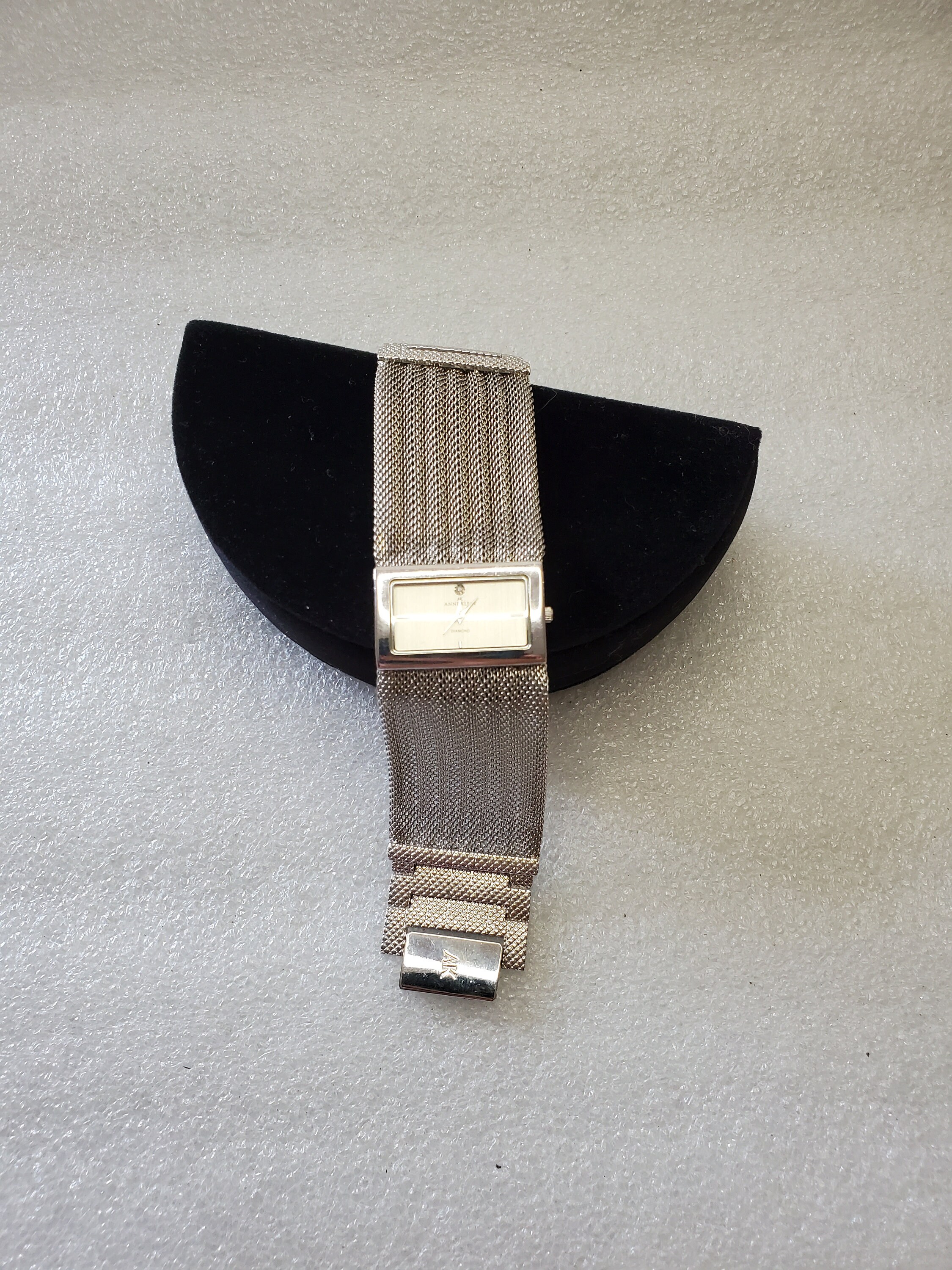 Anne様 ❶⑬ Vintage Chunky Anne Klein Diamond Quartz Mesh Dress Watch