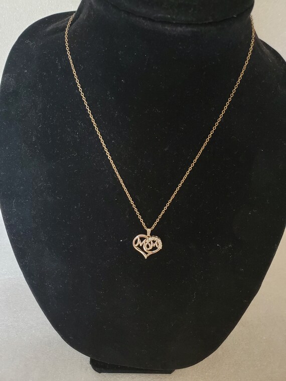 Vintage Ralph Lauren "Mom" Heart Pendant Necklace… - image 3