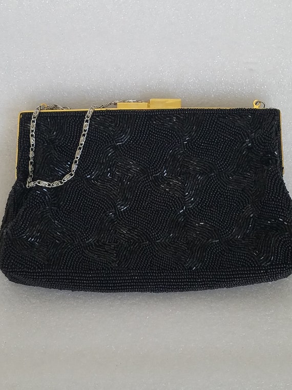 Vintage Black "Valerie Stevens" Beaded Evening Bag