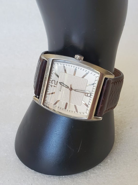 Vintage Men s Fossil Arkitekt FS 4255 Tank Style Watch With Black