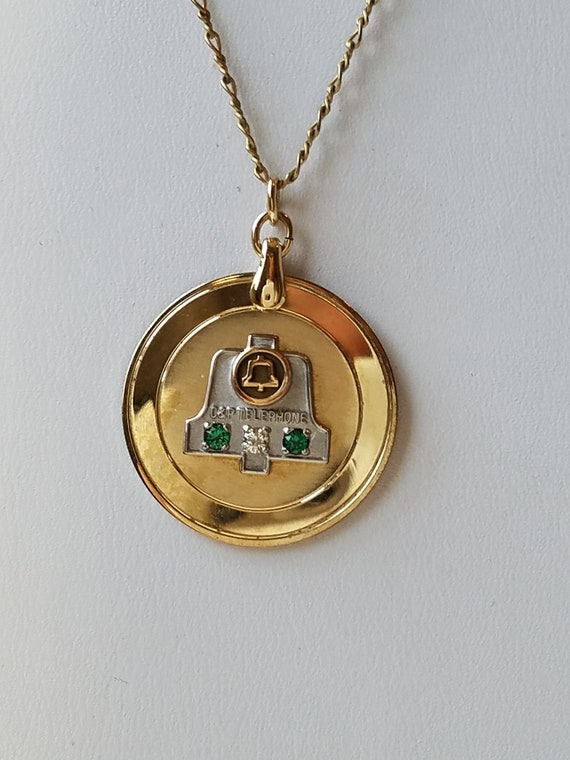 Vintage 12K GF Round Pendant Necklace C 