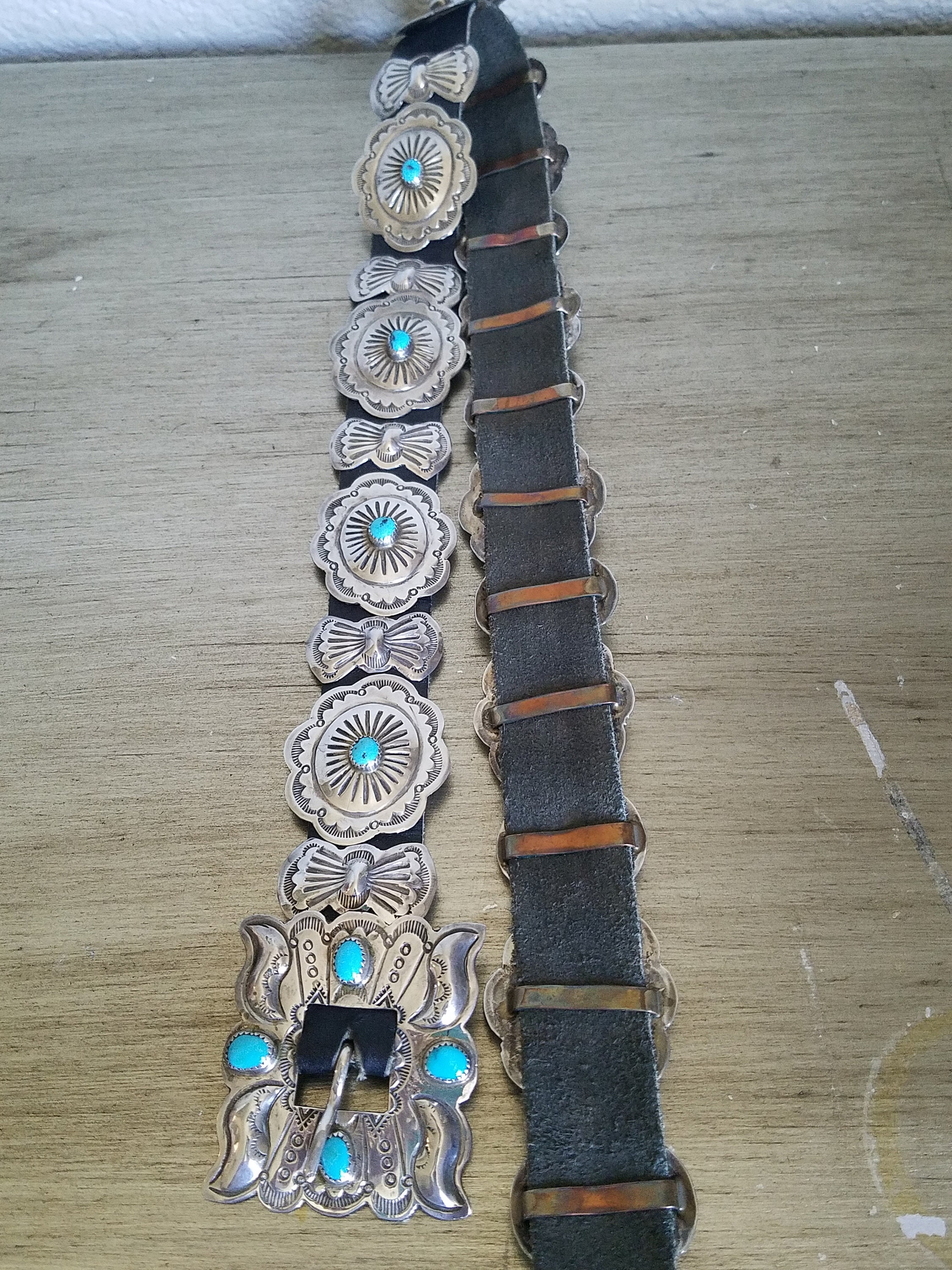Very Rare 1940s Signed Native Sterling Silver American Concho  Belt Beautiful! Just delivered!!! ⚡️⚡️⚡️⚡️This extraordinary Navajo  main image 2