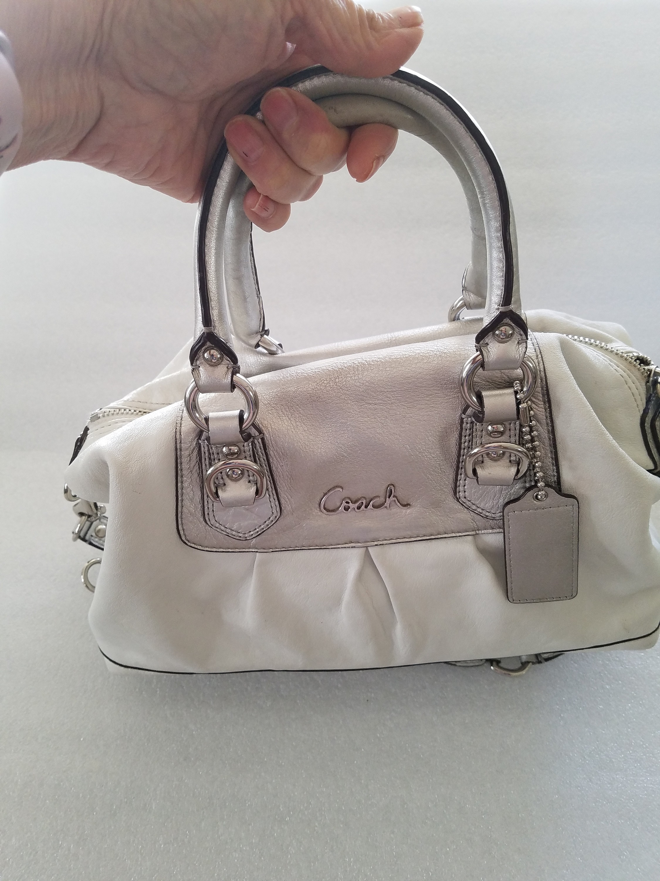 Coach handbags with silver hardware cheap