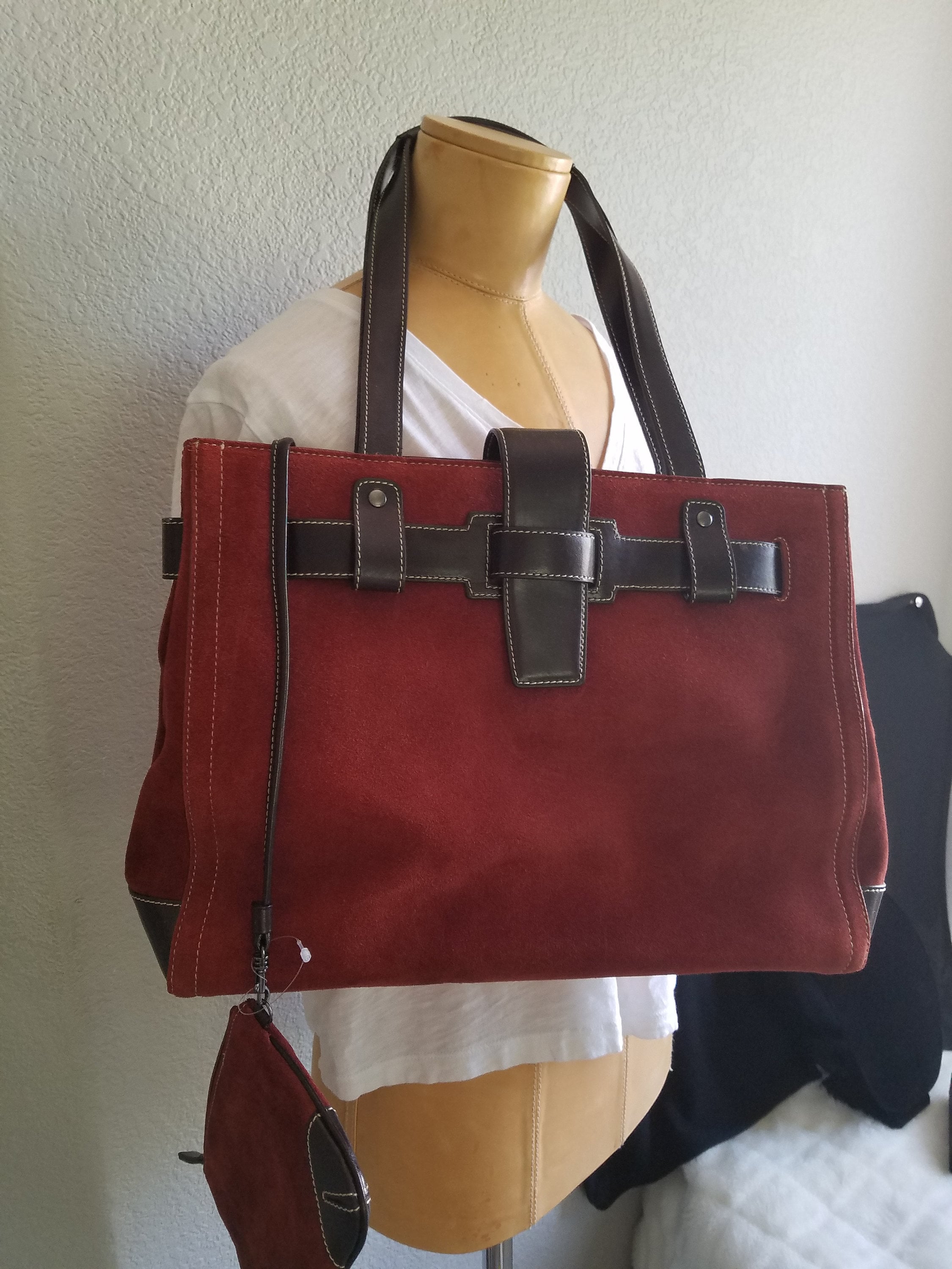 Franklin Covey Dark Red Leather Organizer Bag