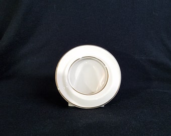 Vintage 24K Gold Trim Lenox Ivory Colored Porcelain Round Picture Frame Includes Clear Film Home Decor