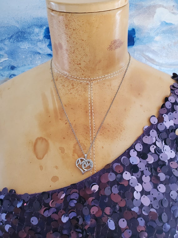 Vintage Ralph Lauren "Mom" Heart Pendant Necklace… - image 5