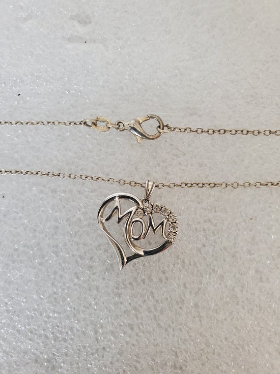 Vintage Ralph Lauren "Mom" Heart Pendant Necklace… - image 1