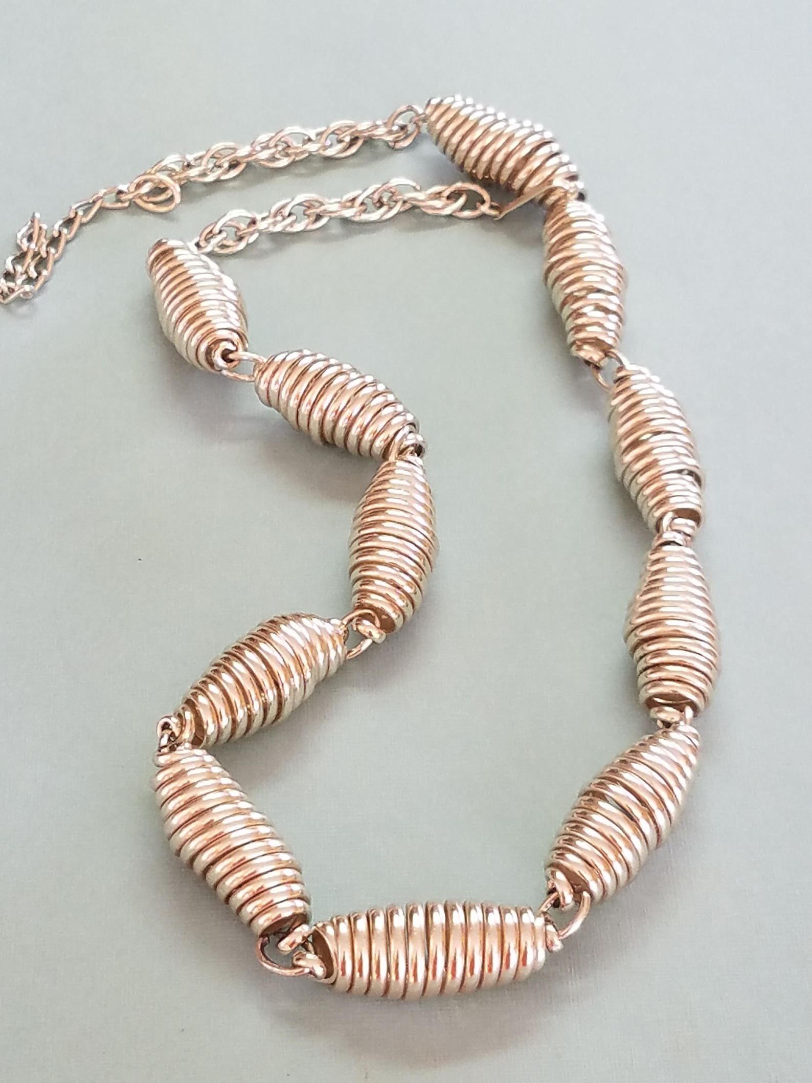 SALE Vintage Silver Coil Spring Necklace Made in Germany Etsy