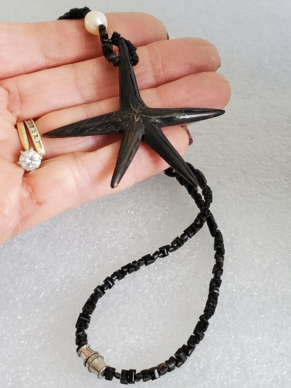 Rare Genuine Natural Black Spinel Beaded Starfish… - image 9