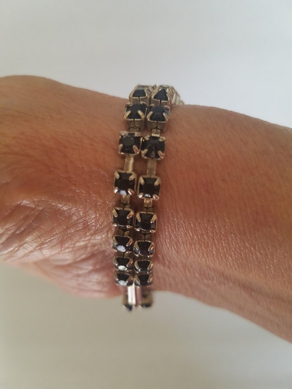 1950's Unique Eye Candy Bracelet W/ Black N Clear… - image 8