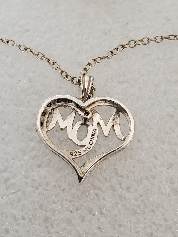 Vintage Ralph Lauren "Mom" Heart Pendant Necklace… - image 2