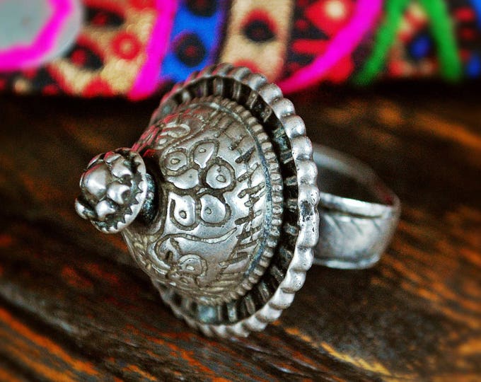Old Rajasthani Silver Ring - Size 6.5 - Ethnic Tribal Indian Silver ...