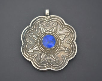 Kazakh Lapis Lazuli Pendant - Kazakh Jewelry - Central Asian Jewelry