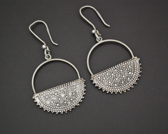 Ethnic Silver Dangle Earrings from Egypt