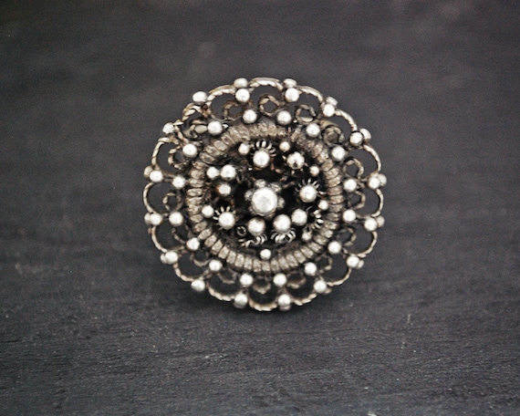 Bold Ethnic Silver Ring - Size 9.25 - Ethnic Ring