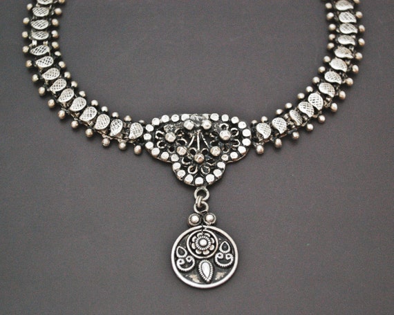 Rajasthani Silver Choker Necklace - Indian Ethnic