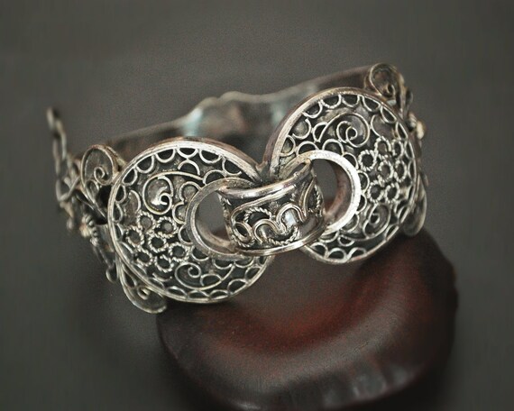 Tunisian Hinged Bracelet - Ethnic Tribal Bracelet