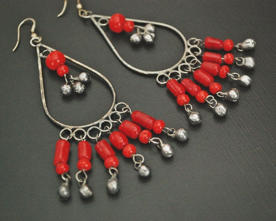 Ethnic Dangle Earrings with Bells - Ethnic Earring