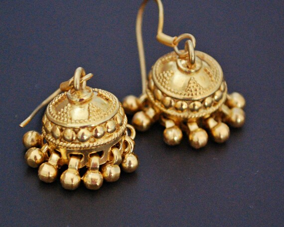 Rajasthani Gilded Jhumka Earrings - Jhumka Earring