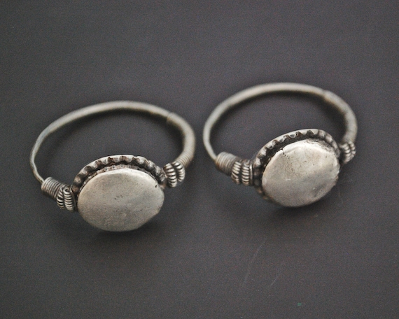 Antique Afghani Hoop Earrings - Kuchi Hoop Earring