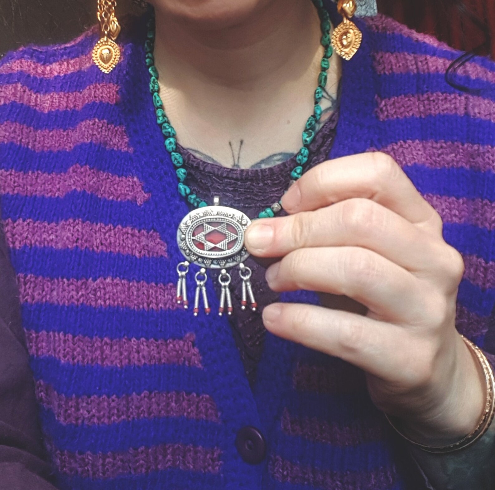 Kazakh Pendant with Dangles Kazakh Jewelry Central Asian | Etsy