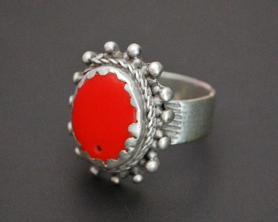 Red Ring Crystal Ring Traditional Ring Afghan Ring Afghan Jewelry Ethnic Ring Brass Ring Arabic Ring Ethnic Jewelry Jewelry Rings Tomitabento Vn