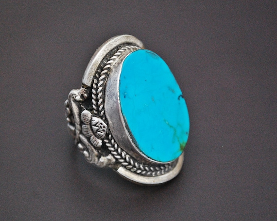 Nepali Turquoise Ring - Size 10.5 - Nepali Ring -