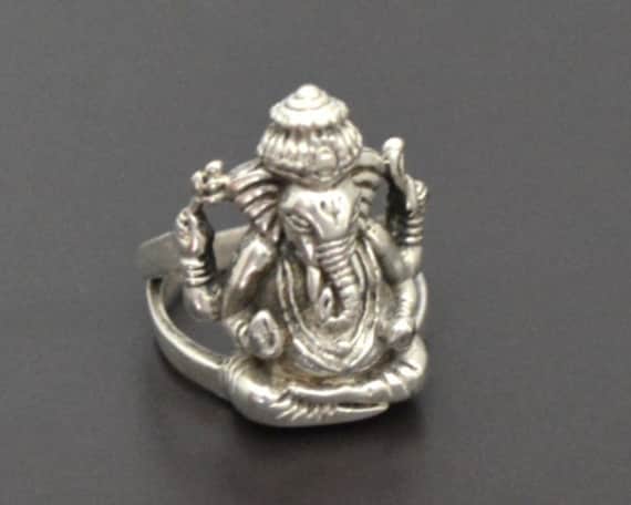 Ganesha Sterling Silver Ring Size 9 Etsy Singapore