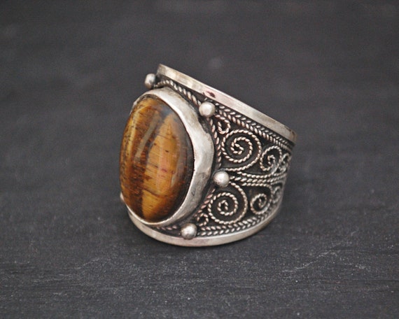 Tiger Eye Ring from India - Size 8 - Ethnic Tiger