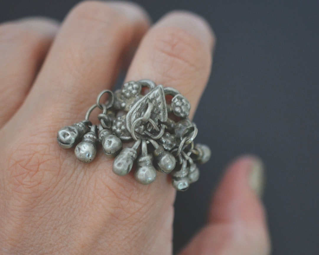 Old Rajasthani Silver Ring With Bells Size 8.5 Rajasthani Ring