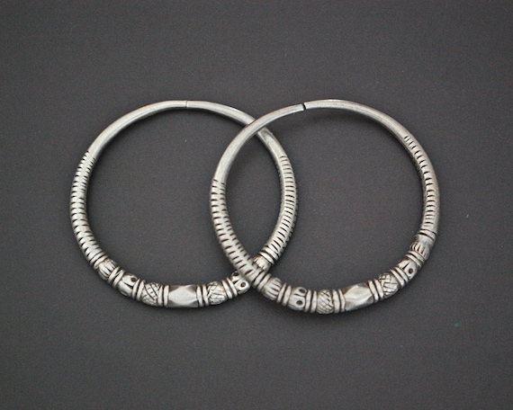 Afghani Hoop Earrings - LARGE - Afghani Silver Ear