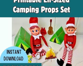 Printable Elf Camping Set – Mini Tents, Campfire & Outdoor Props