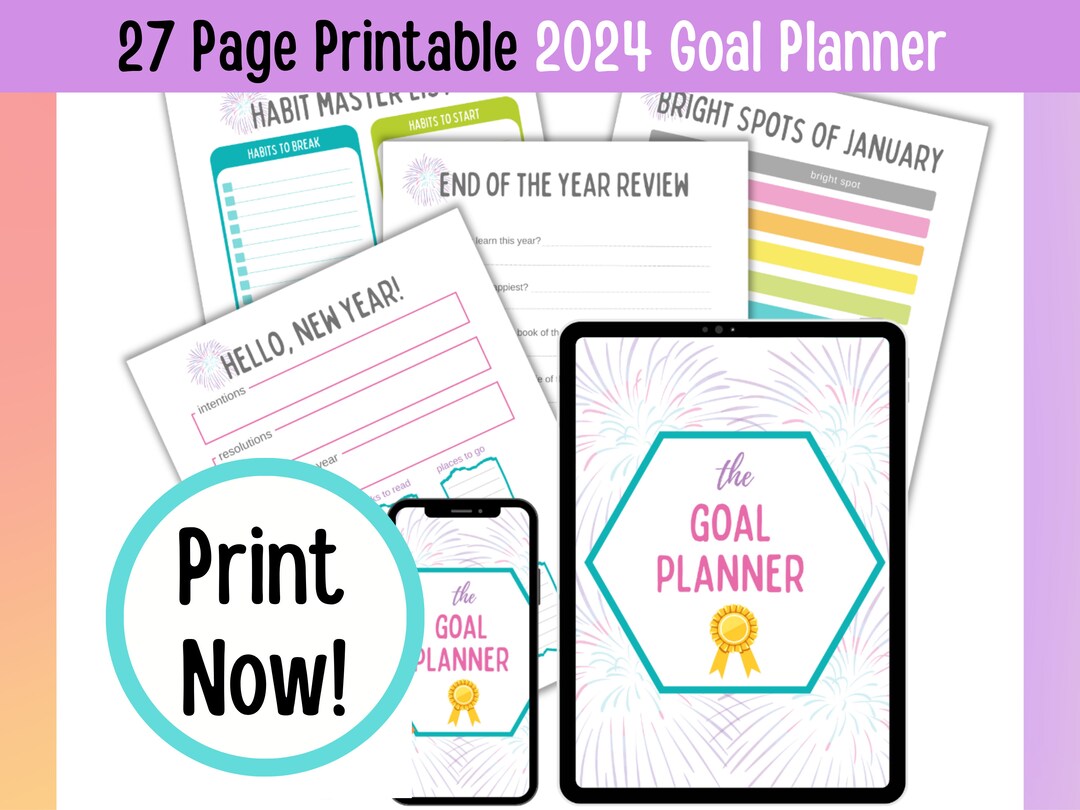 Goal Planner BUNDLE, 2024 Goals Tracker, SMART Goal Setting Kit, New ...