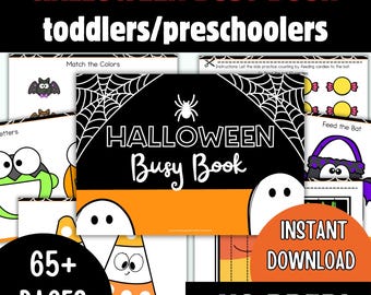 Halloween Preschool Busy Book, Spooky Learning Activities 65 pages (PDF Download)